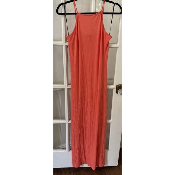 Forever 21 Orange Tank Maxi Dress Womens Large NWOT Square Neck Halter - Picture 1 of 11